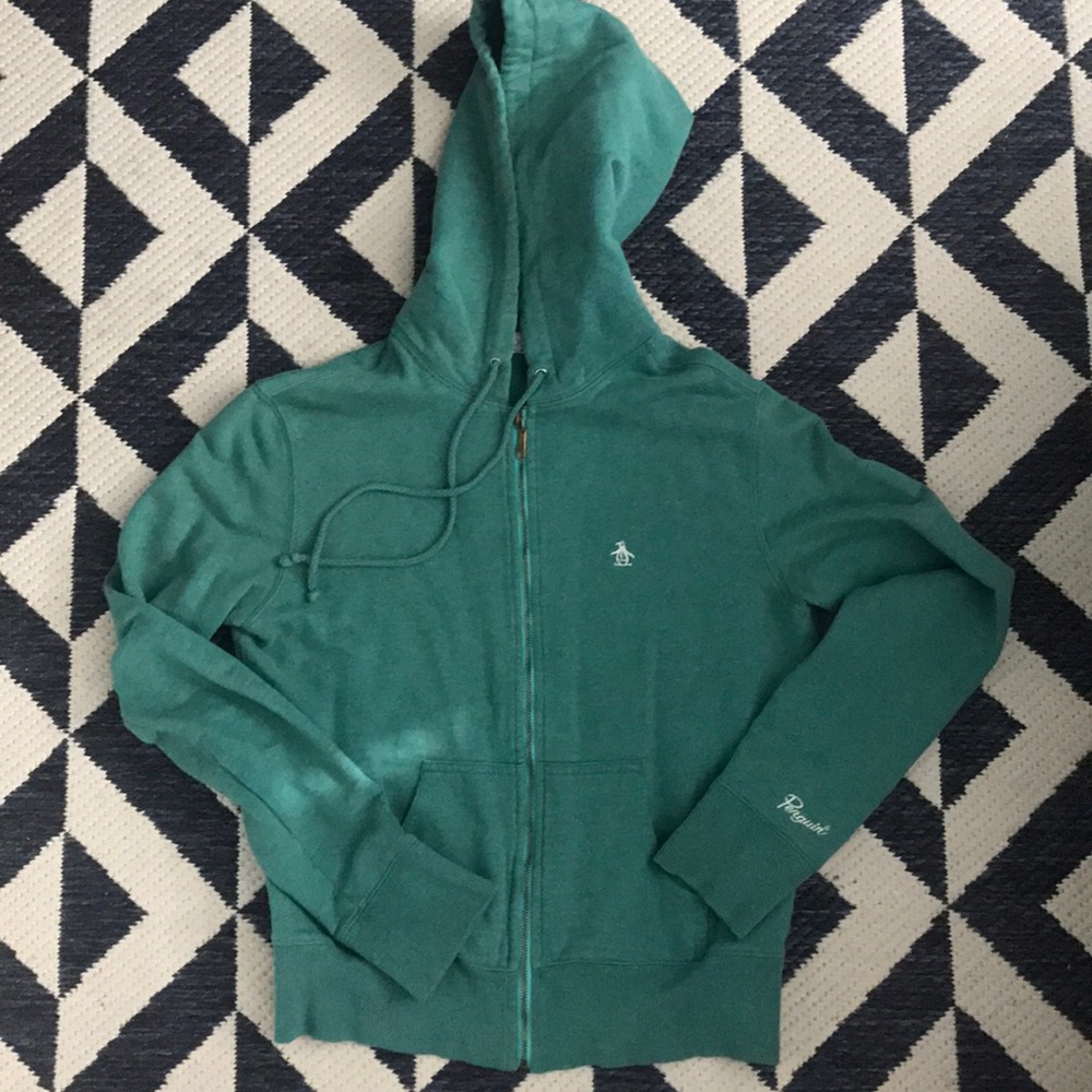 Mint colour penguin hoodie